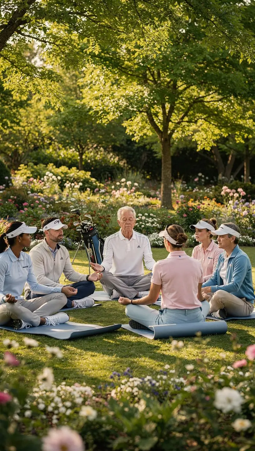 Golf oktató, aki a helyes lendület technikáját magyarázza.