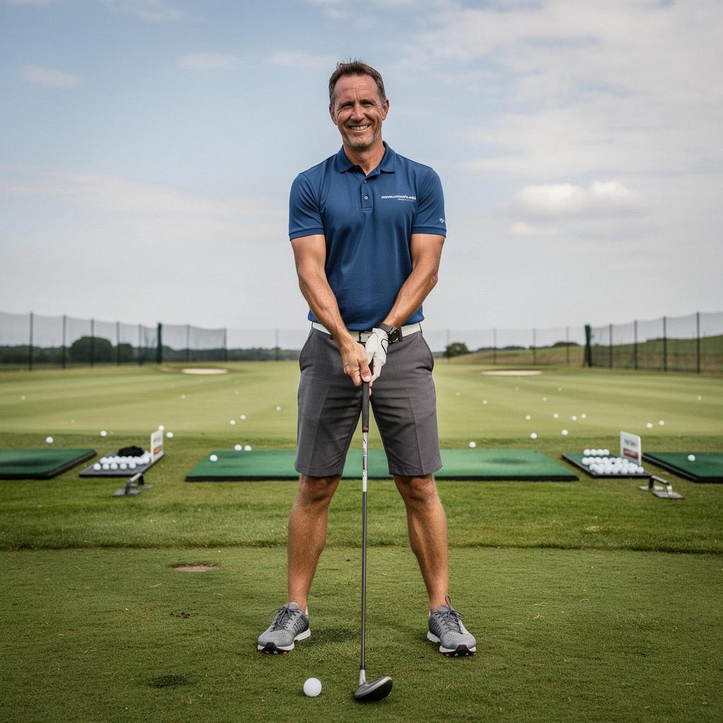 Szellem és koncentráció: golfjátékos meditál a játék előtt.